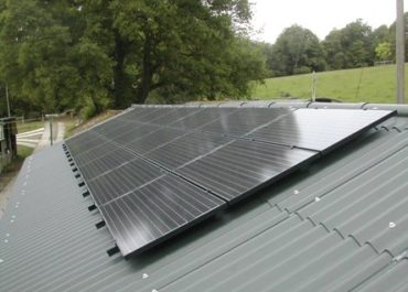 cp solar black panels fitted to a barn in rake